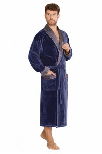 Bonjur bathrobe male long with collar, De Lafense 773