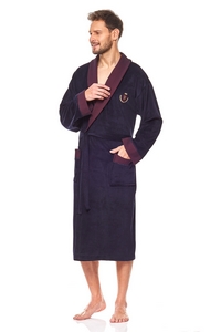 Bathrobe male welurowy long L&L 9102