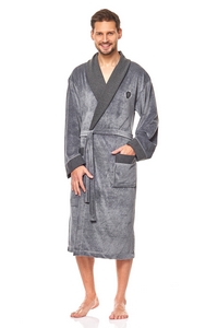 Bathrobe male welurowy long L&L 9102