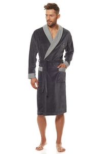 Bathrobe male welurowy long L&L 9102